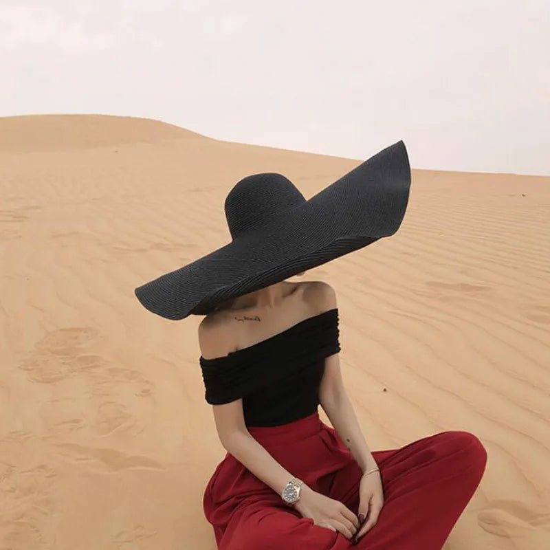 25cm Wide Brim Straw Hats