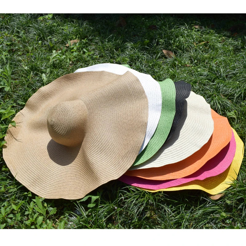 25cm Wide Brim Straw Hats