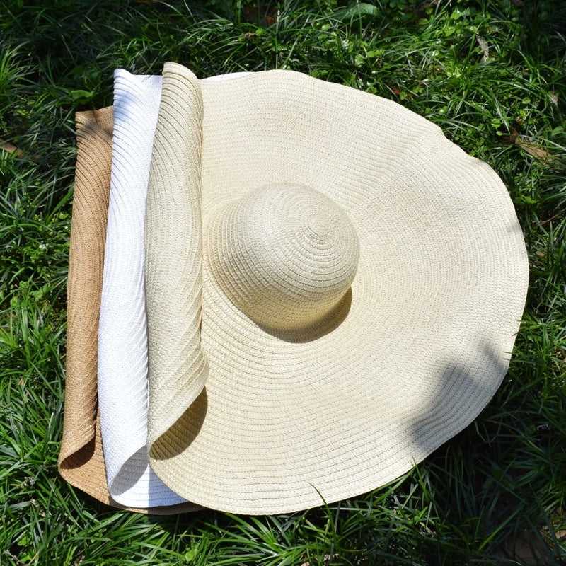 25cm Wide Brim Straw Hats