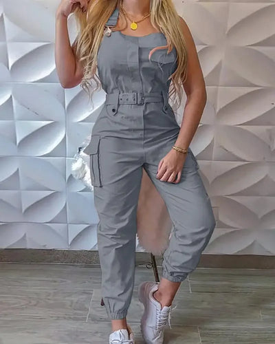 Fashion Strap Jumpsuit Women Loose