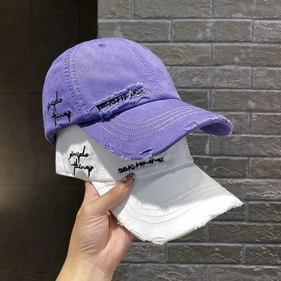 Light purple pleated Baseball cap