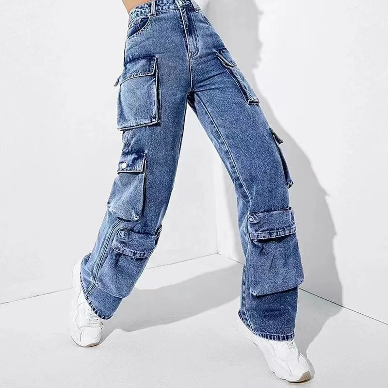 Jeans Women Straight Cargo Pants