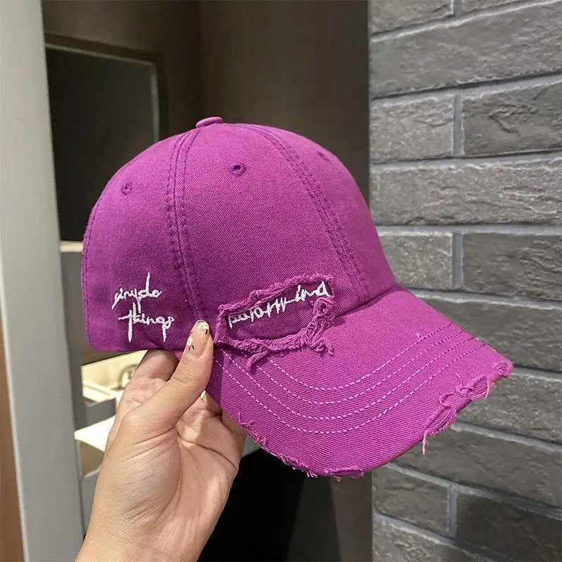 Light purple pleated Baseball cap