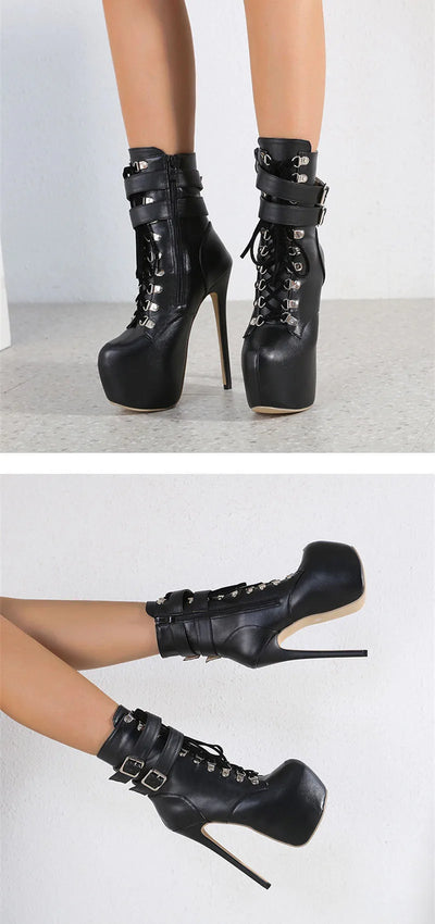 Liyke Autumn Winter Platform Boots