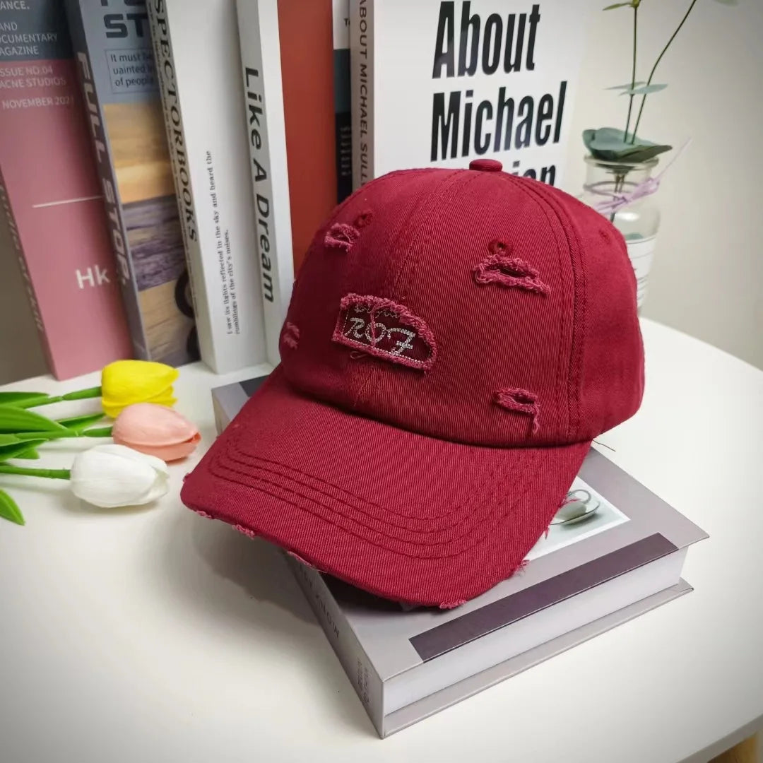 Light purple pleated Baseball cap