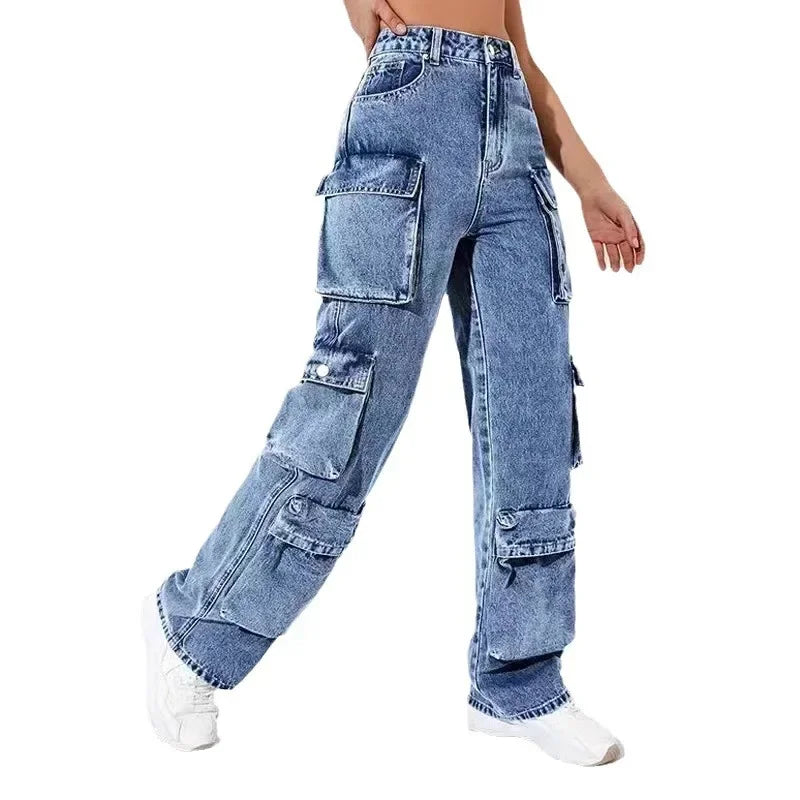 Jeans Women Straight Cargo Pants