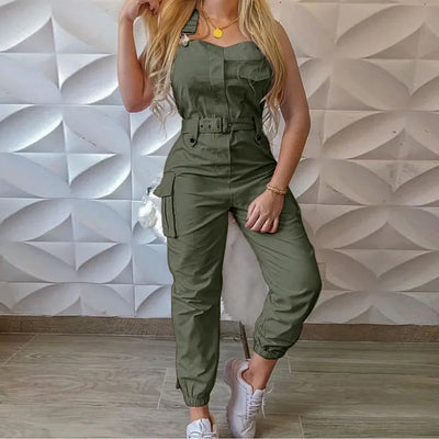 Fashion Strap Jumpsuit Women Loose