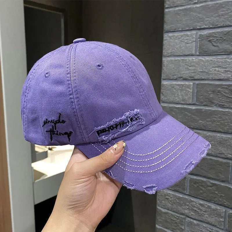 Light purple pleated Baseball cap