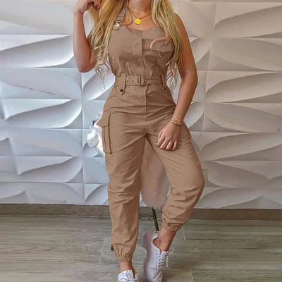 Fashion Strap Jumpsuit Women Loose