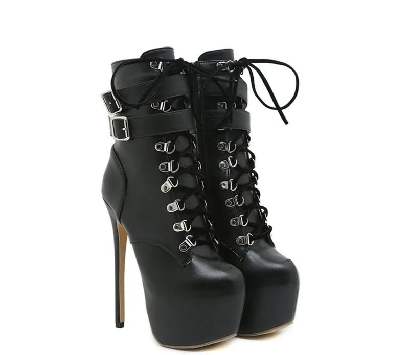 Liyke Autumn Winter Platform Boots