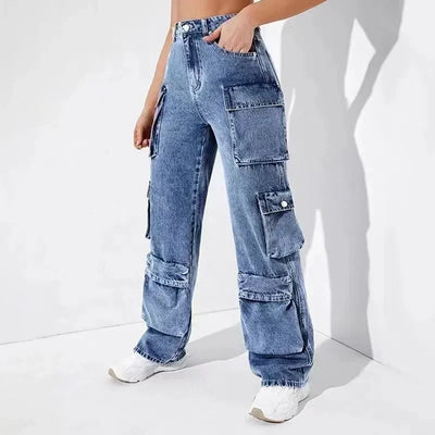 Jeans Women Straight Cargo Pants