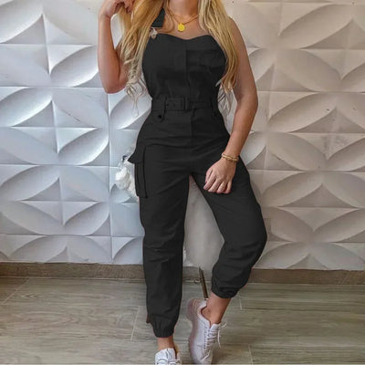 Fashion Strap Jumpsuit Women Loose