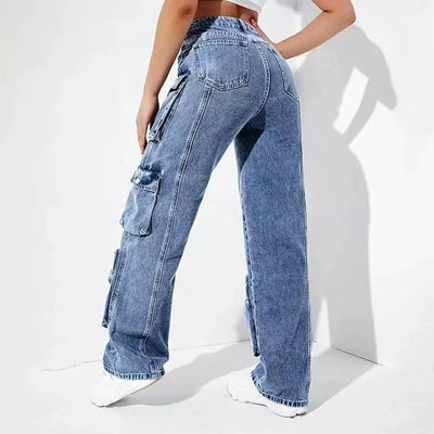 Jeans Women Straight Cargo Pants