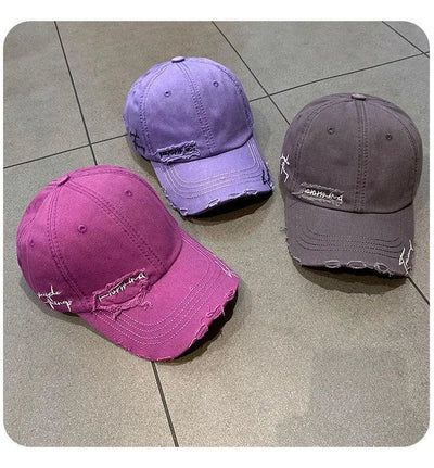 Light purple pleated Baseball cap