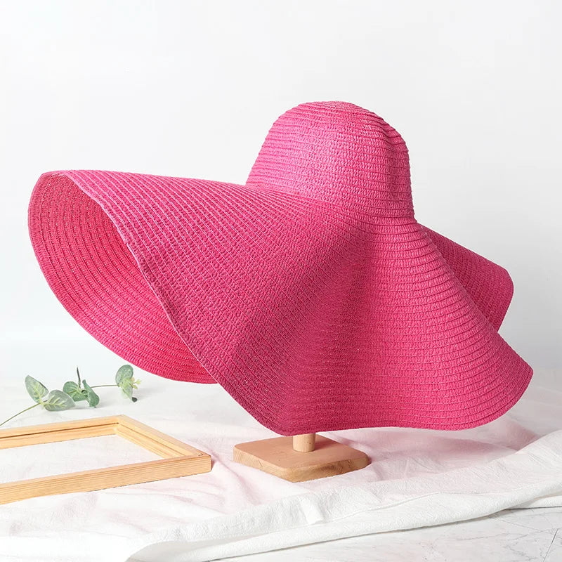 25cm Wide Brim Straw Hats