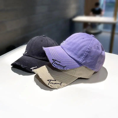 Light purple pleated Baseball cap